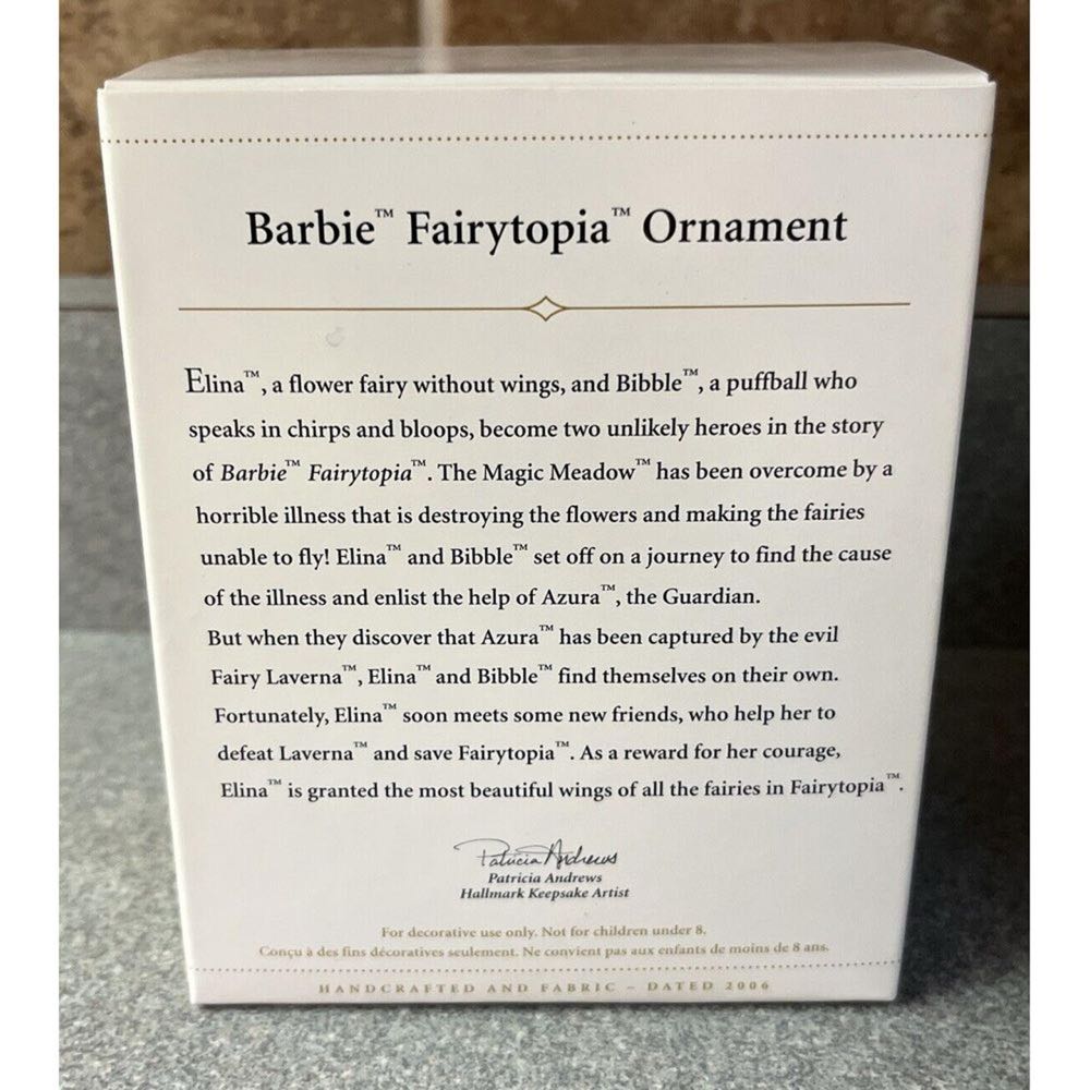 Barbie: Barbie Fairytopia Elina & Bibble 2006 - Hallmark Keepsake Ornament (Fairytopia) ornament collectible [Barcode 015012947885] - Main Image 3