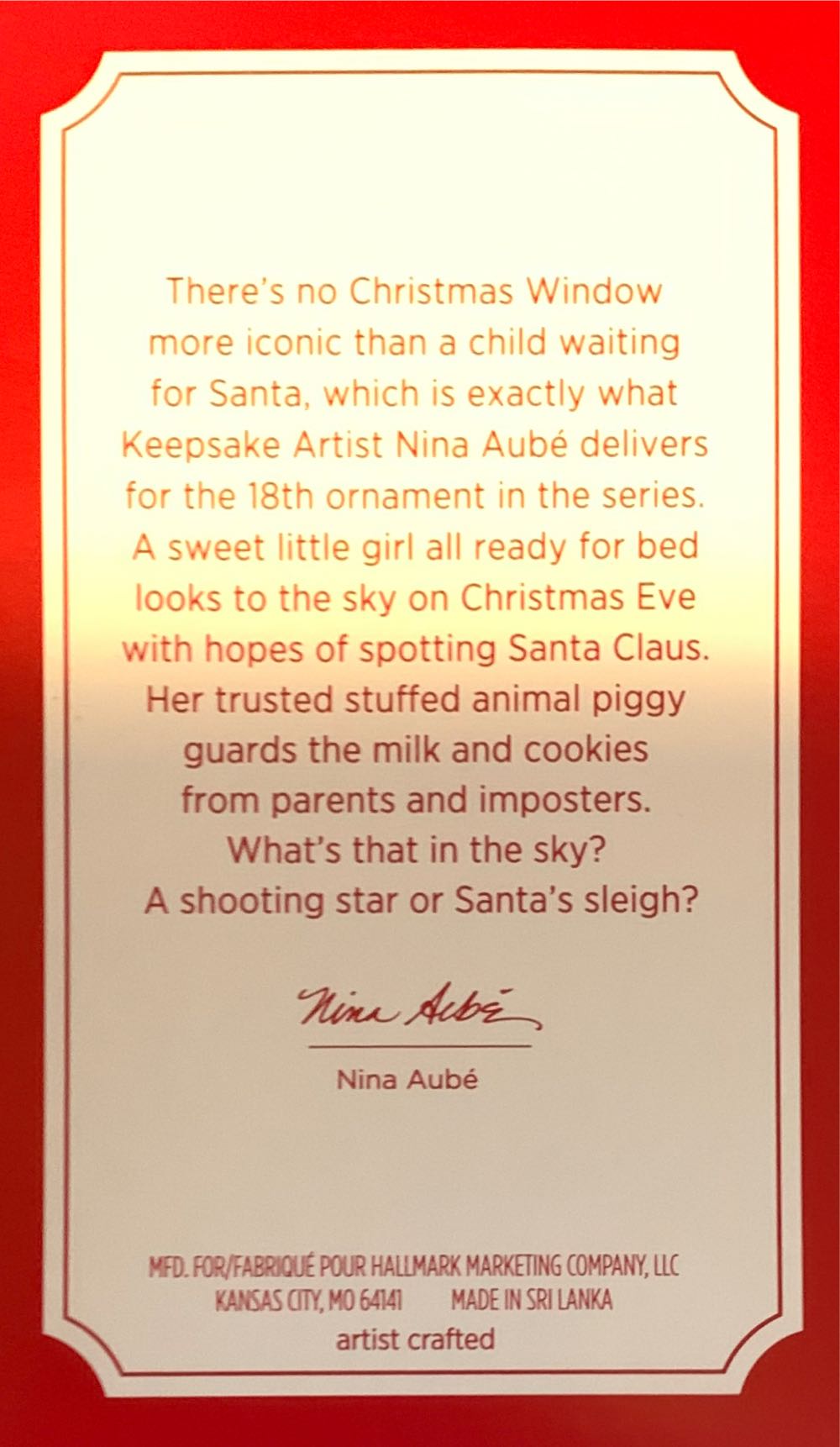 Christmas Window #18 - Girl’s Bedroom - 2020 - Christmas Window (Looking for Santa) ornament collectible [Barcode 763795613274] - Main Image 2