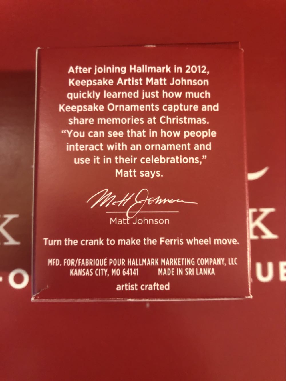 Festive Ferris Wheel - Mini (Miniature) ornament collectible [Barcode 763795600793] - Main Image 2