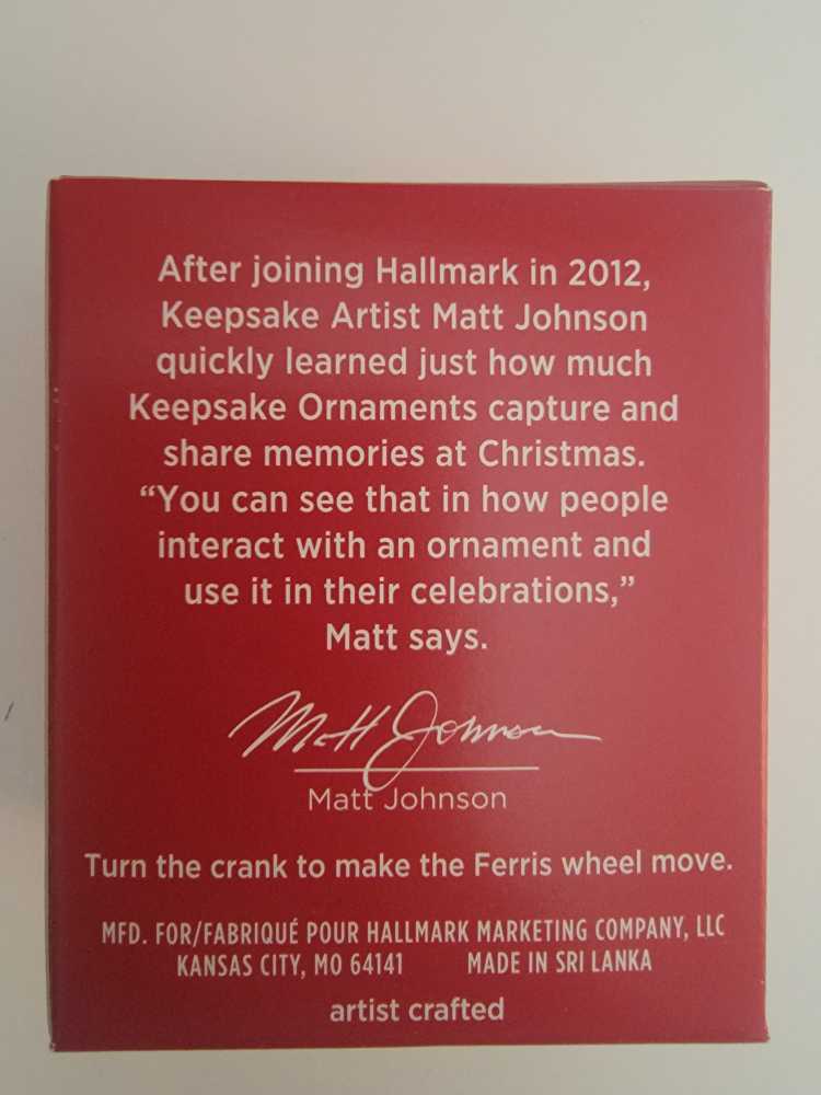 Festive Ferris Wheel - Mini (Miniature) ornament collectible [Barcode 763795600793] - Main Image 4