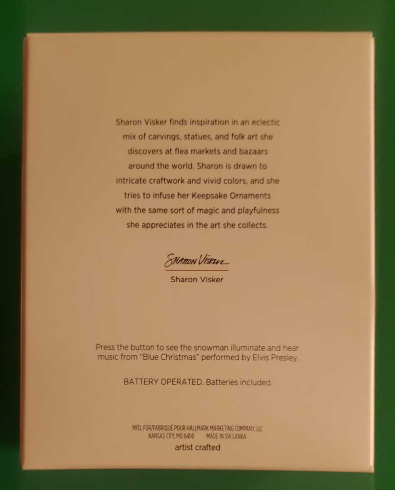 Blue Christmas - Snowman (Santa And Snowmen) ornament collectible [Barcode 763795489282] - Main Image 2