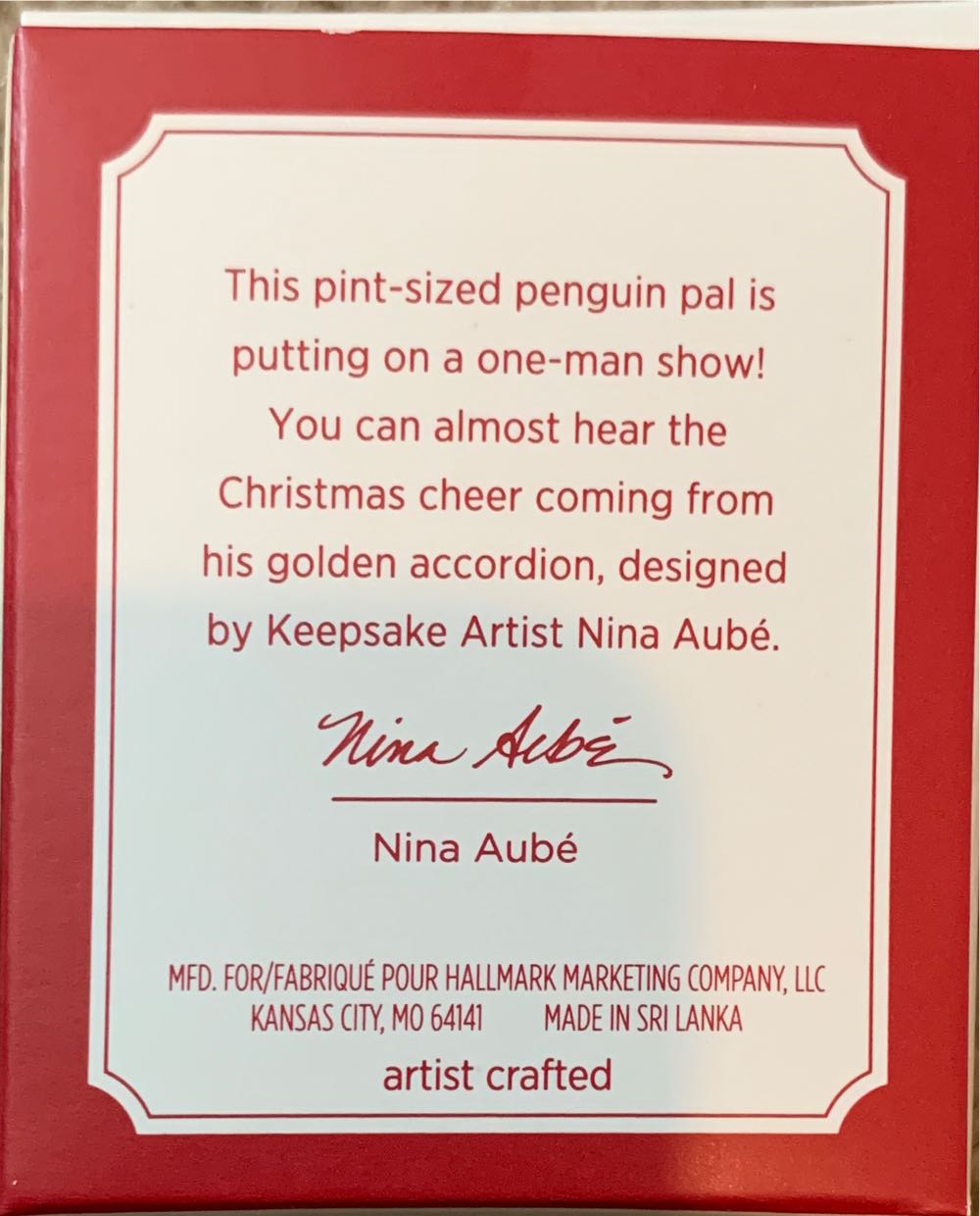 Accordian Playing Penguin - Hallmark KOC (KOC Dreambox) ornament collectible - Main Image 2