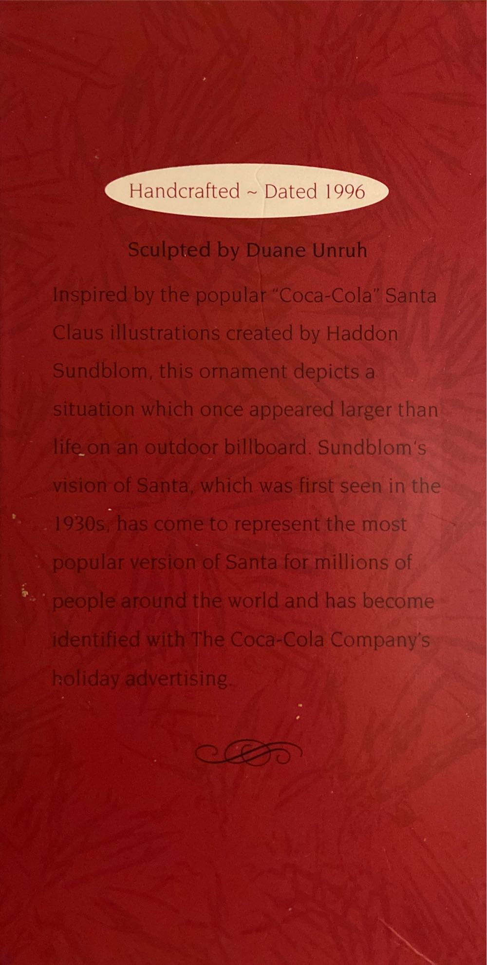 Santa: Welcome Guest - Coca Cola (Santa) ornament collectible [Barcode 015012284775] - Main Image 2