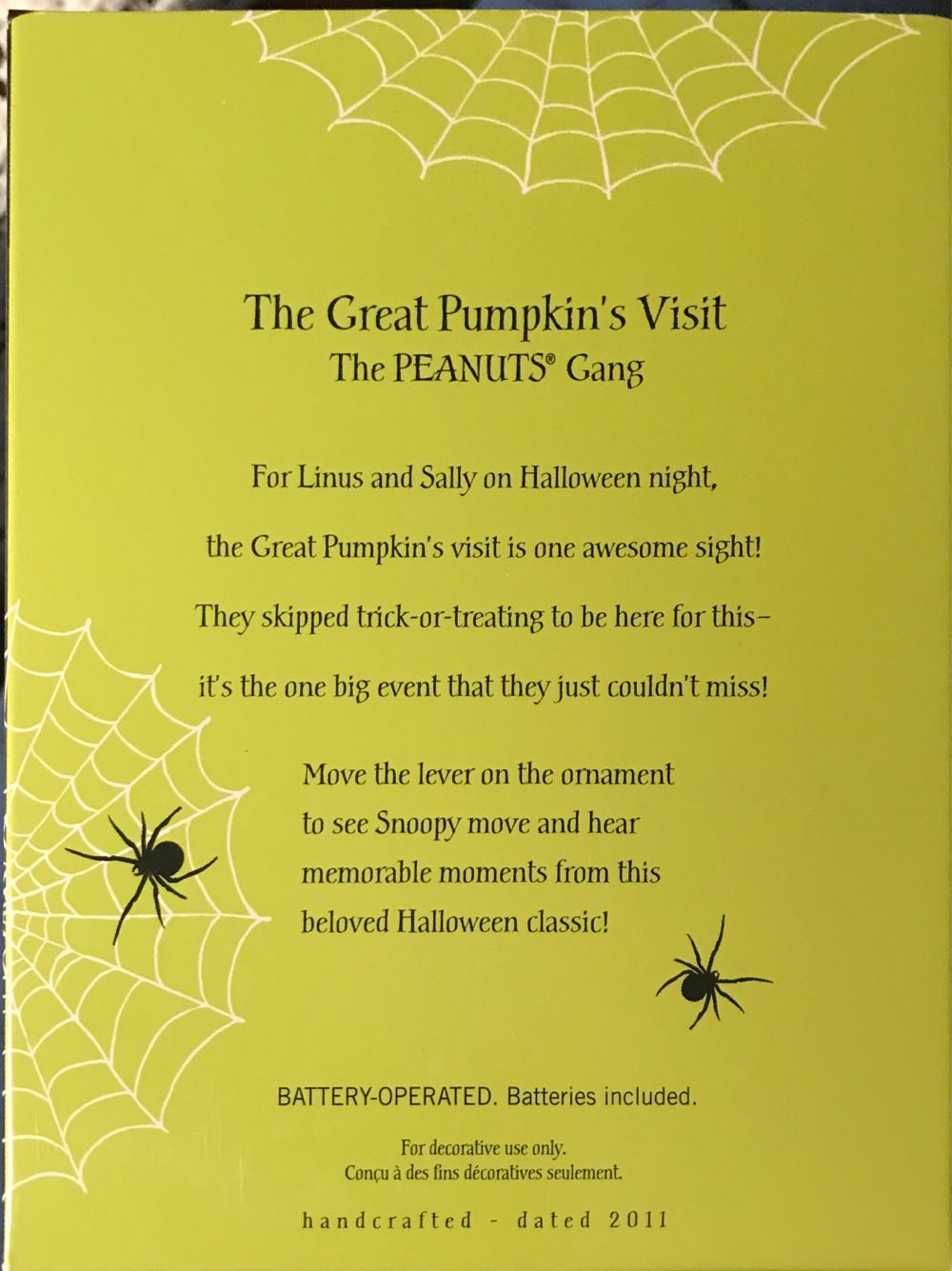 Halloween: Peanuts Gang - The Great Pumpkin’s Visit 2011 - Peanuts Gang Halloween (Halloween) ornament collectible [Barcode 795902204808] - Main Image 2