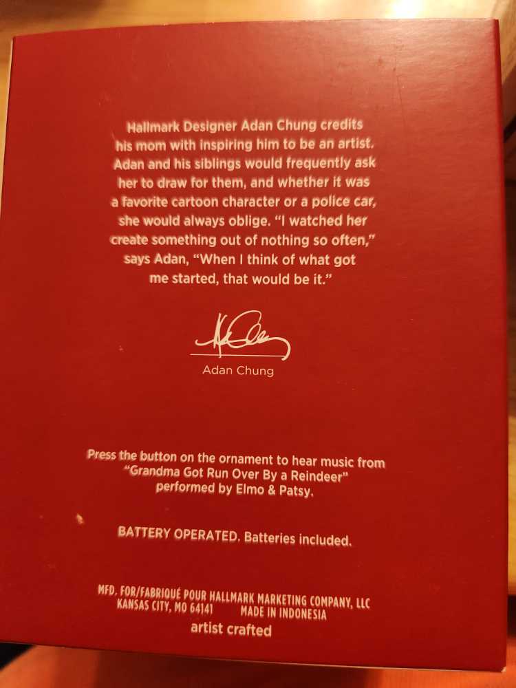 Grandma Got Run Over By A Reindeer - Magic (Reindeer) ornament collectible [Barcode 763795617227] - Main Image 2