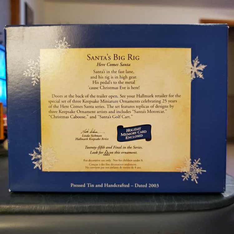 Santa’s Big Rig - Here Comes Santa (Santa) ornament collectible [Barcode 015012754575] - Main Image 2