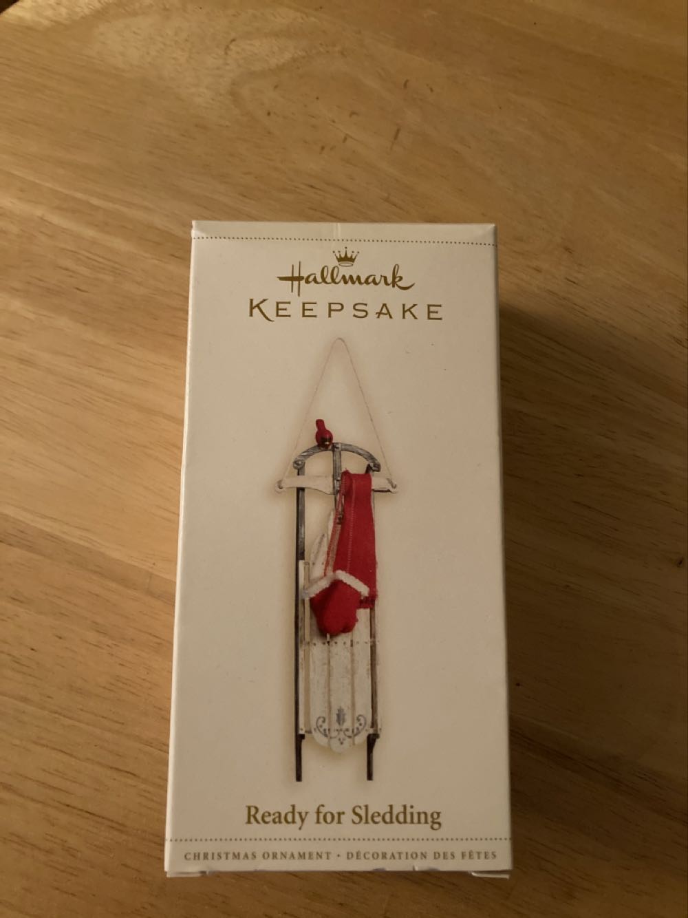 White Wreath: Ready For Sledding - Hallmark Keepsake (Marjolein Bastin) ornament collectible [Barcode 015012910247] - Main Image 1