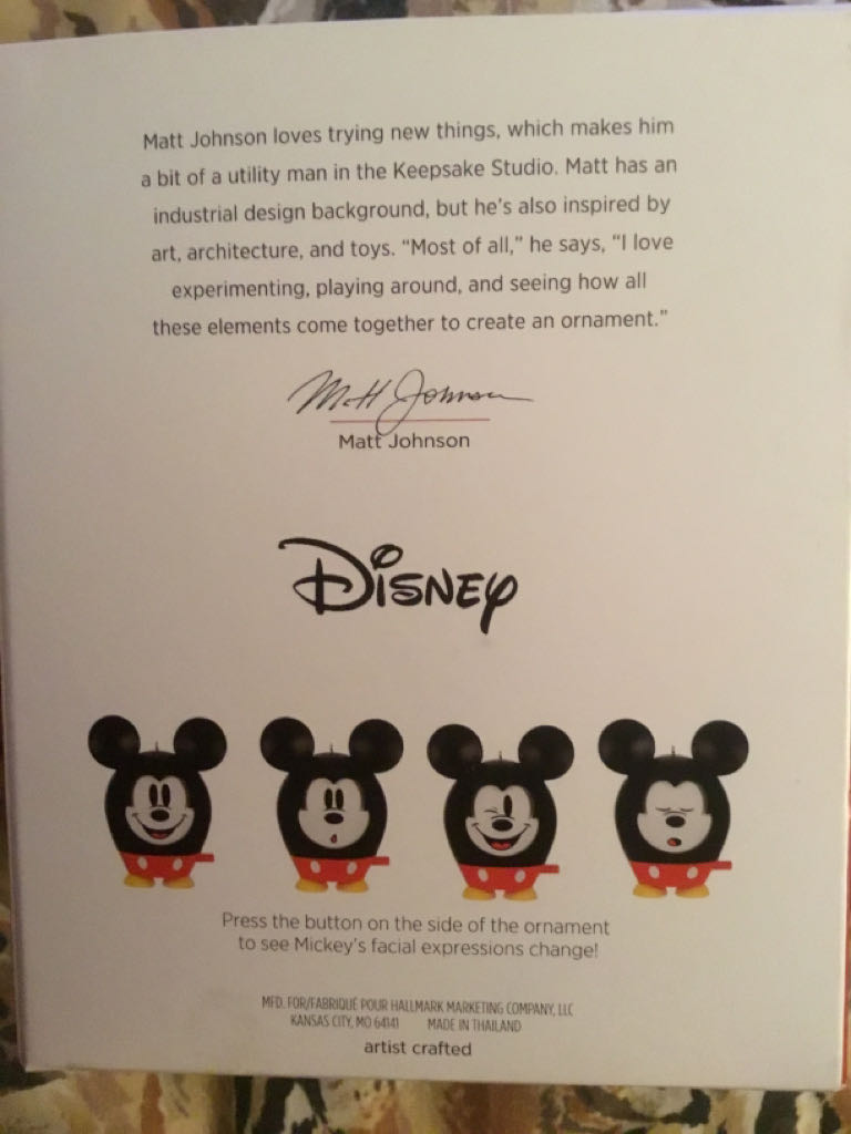 Face To Face - Disney Mickey Mouse (Disney) ornament collectible [Barcode 763795404704] - Main Image 2