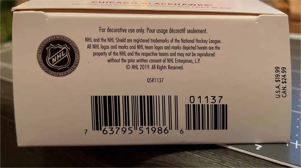 Chicago Blackhawks - NHL Collection (NHL) ornament collectible [Barcode 763795519866] - Main Image 3