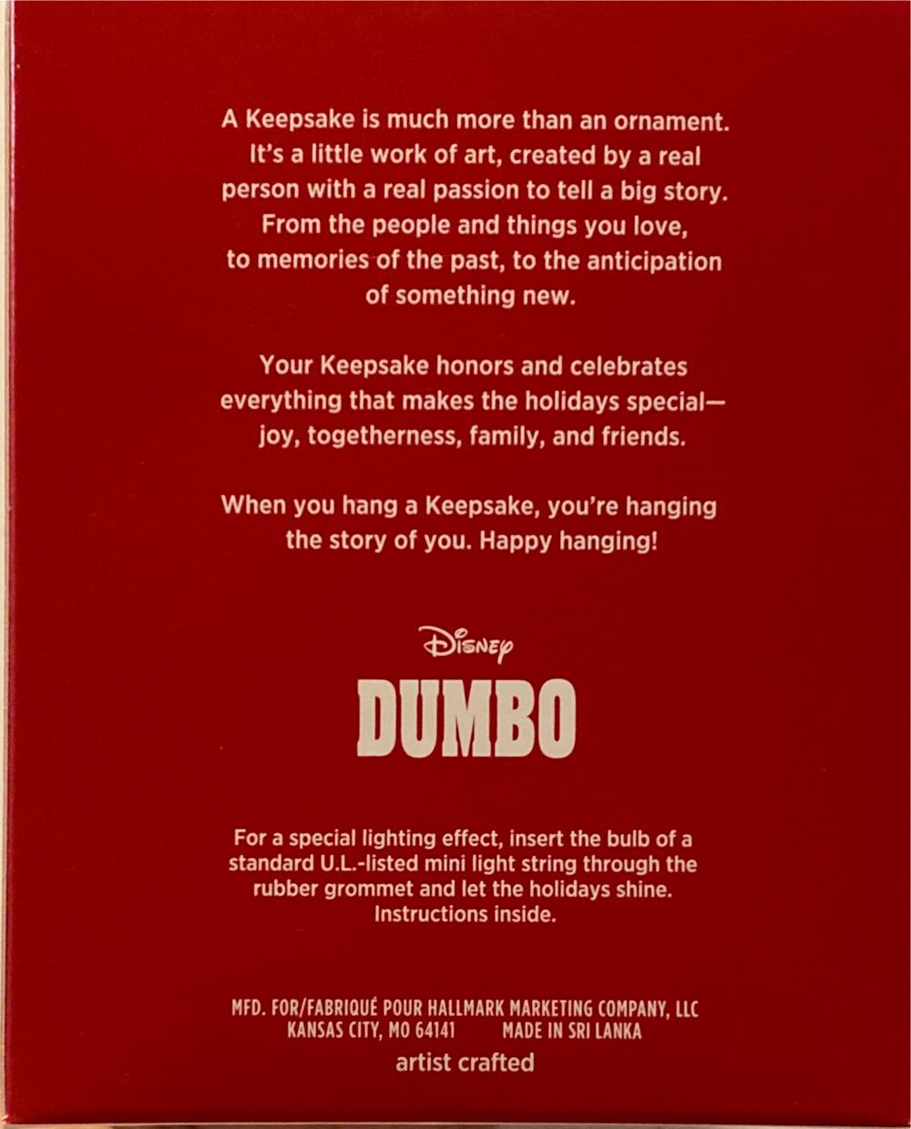 Dumbo Takes Flight - Disney Dumbo (Disney) ornament collectible [Barcode 763795554096] - Main Image 2