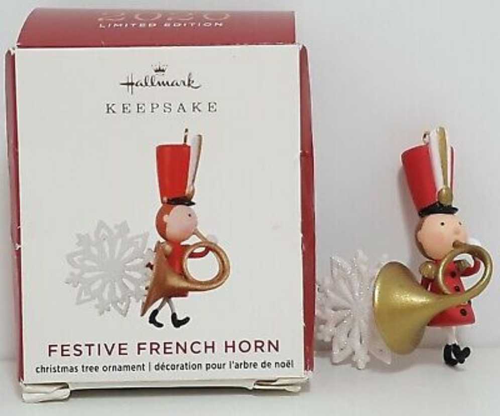 Festive French Horn - Mini Marching Band (Band) ornament collectible [Barcode 763795603299] - Main Image 3