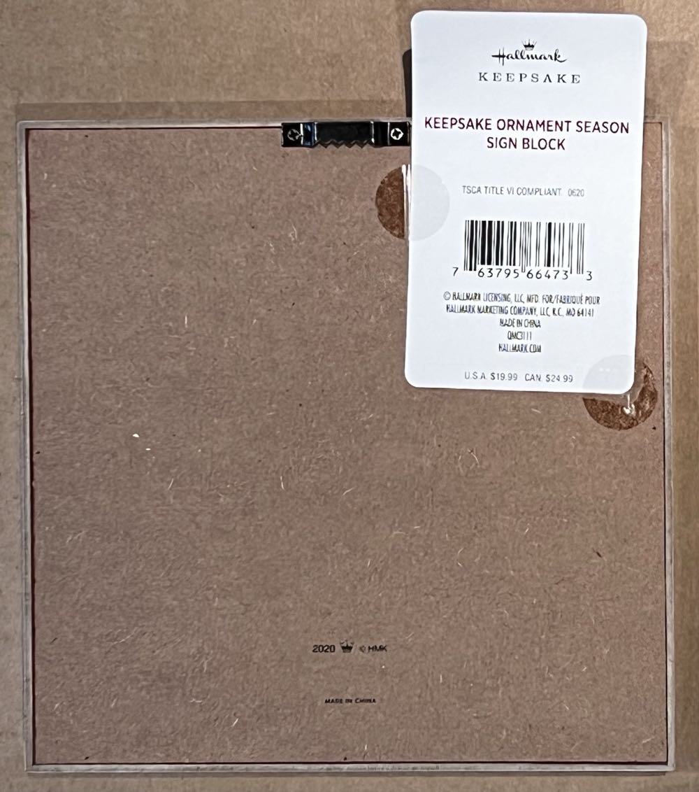 Keepsake Ornament Season Sign Block - Display (Display) ornament collectible [Barcode 763795664733] - Main Image 2