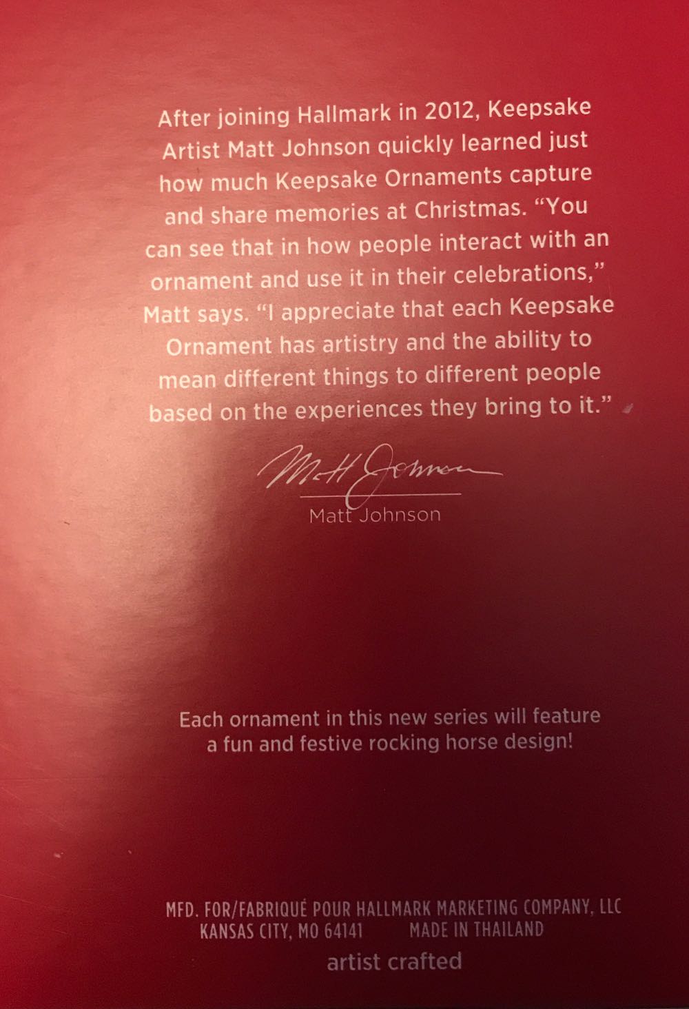 Rocking Horse Memories #1 - Rocking Horse Memories (Rocking Horse Memories) ornament collectible [Barcode 763795620036] - Main Image 3