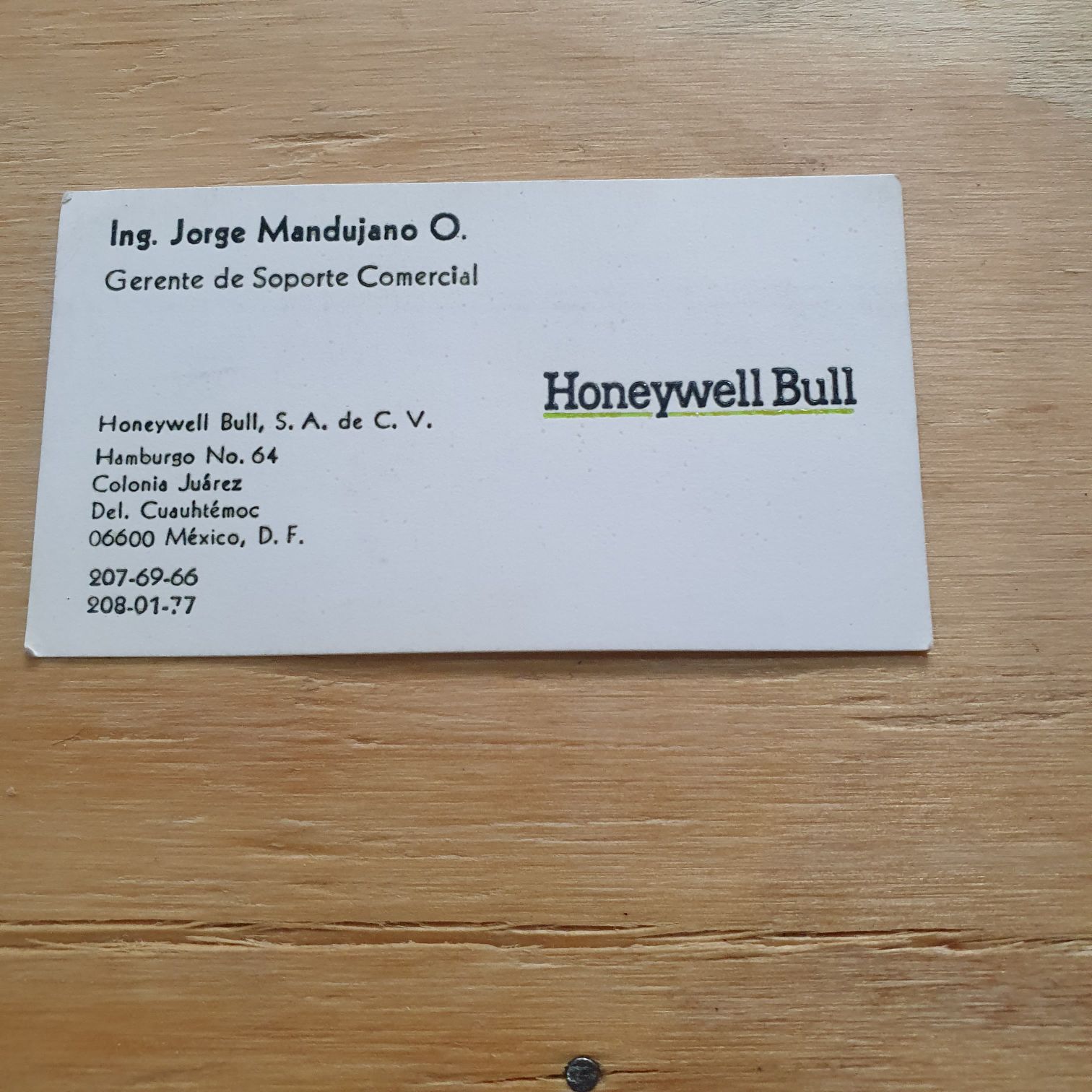 Honeywell Bull - Gerente De Soporte Comercial (Tarjeta De Presentación) ornament collectible - Main Image 2