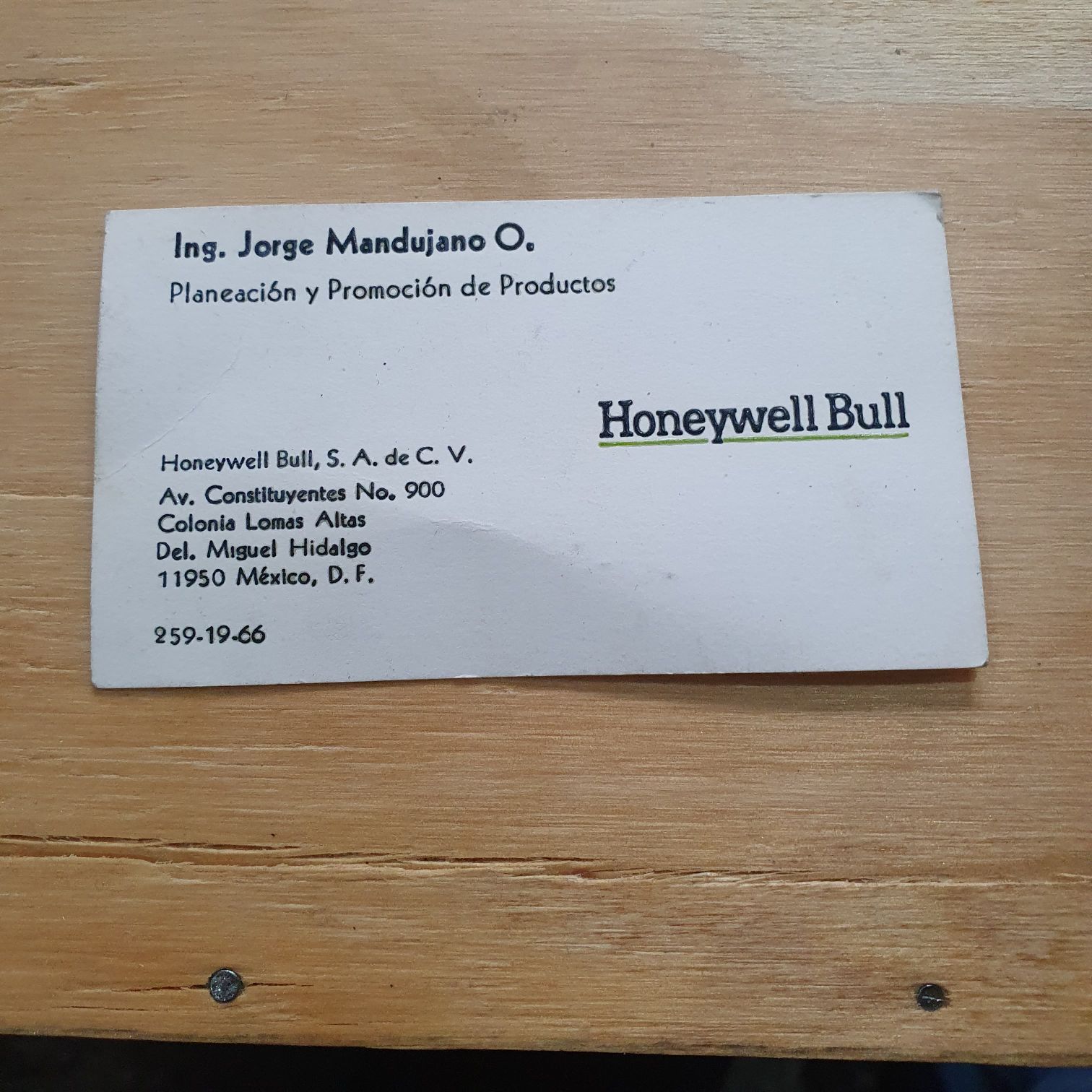 Honeywell Bull - Planeación Y Promoción De Productos (Tarjeta De Presentación) ornament collectible - Main Image 2