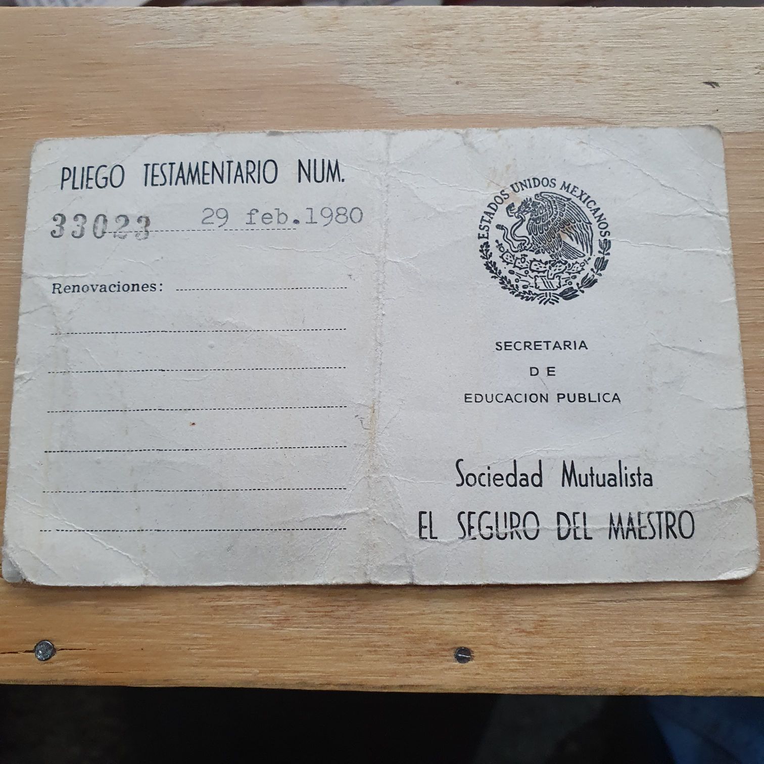 Sociedad Mutualista El Seguro Del Maestro  (Alfonso Erasto Mandujano) ornament collectible - Main Image 2