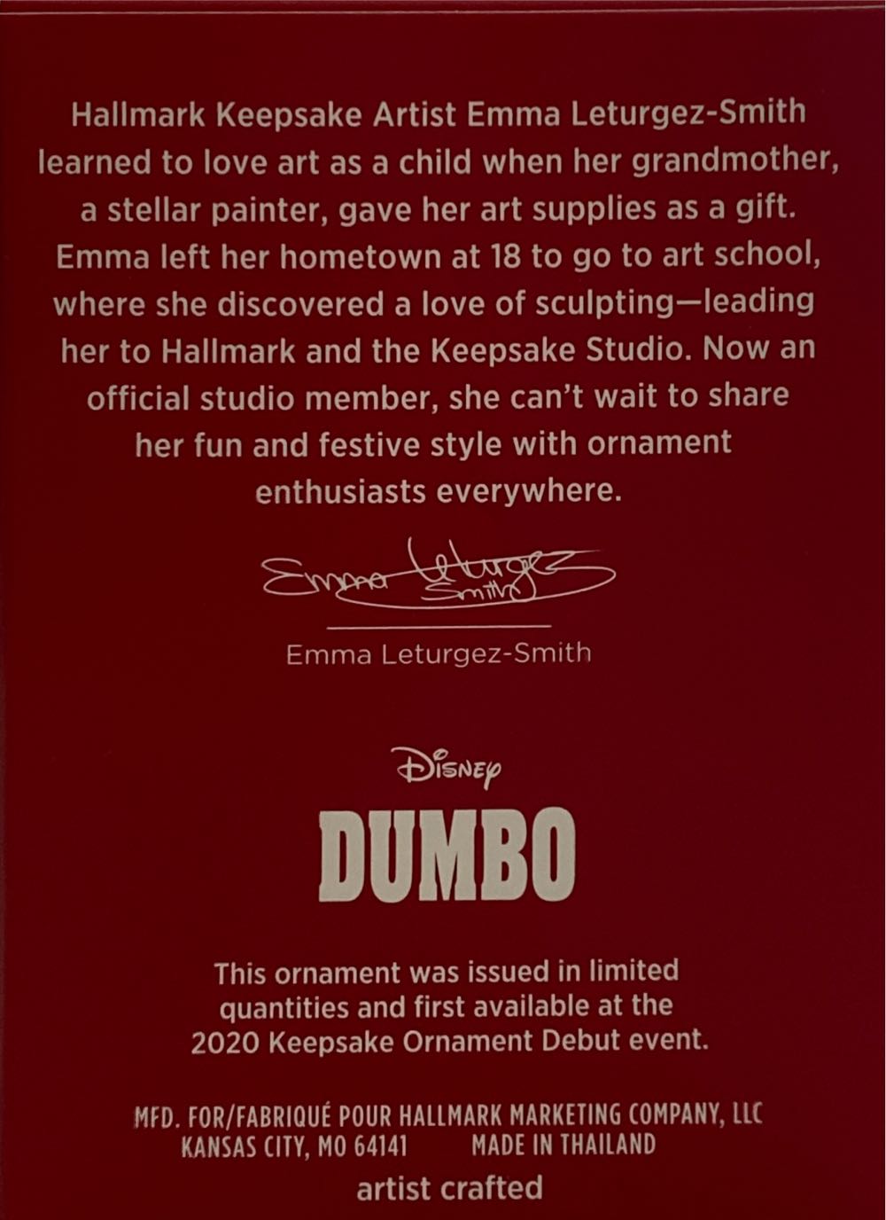 Timothy Q. Mouse - Disney Dumbo (Disney) ornament collectible [Barcode 763795554034] - Main Image 2