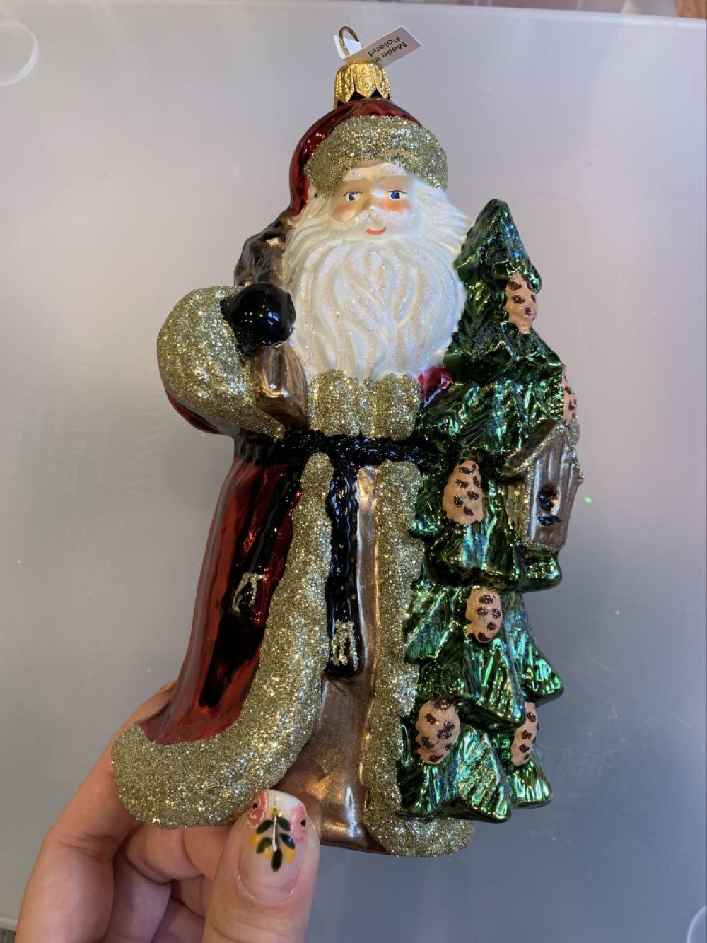 Santa Claus with Tree  (Classic Christmas) ornament collectible - Main Image 3