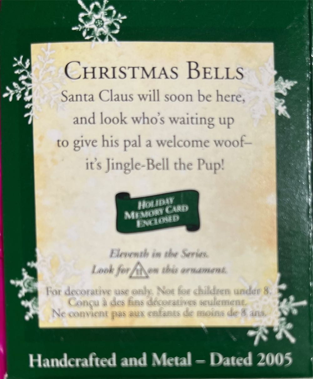 Miniature Christmas Bells #11 & Final Pup 2005 - Christmas Bells (Pups) ornament collectible [Barcode 015012857702] - Main Image 2