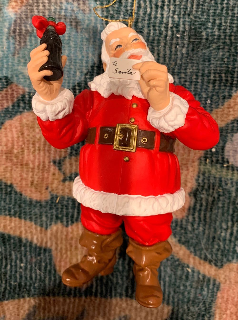 Coca Cola Santa with Letter  ornament collectible - Main Image 1