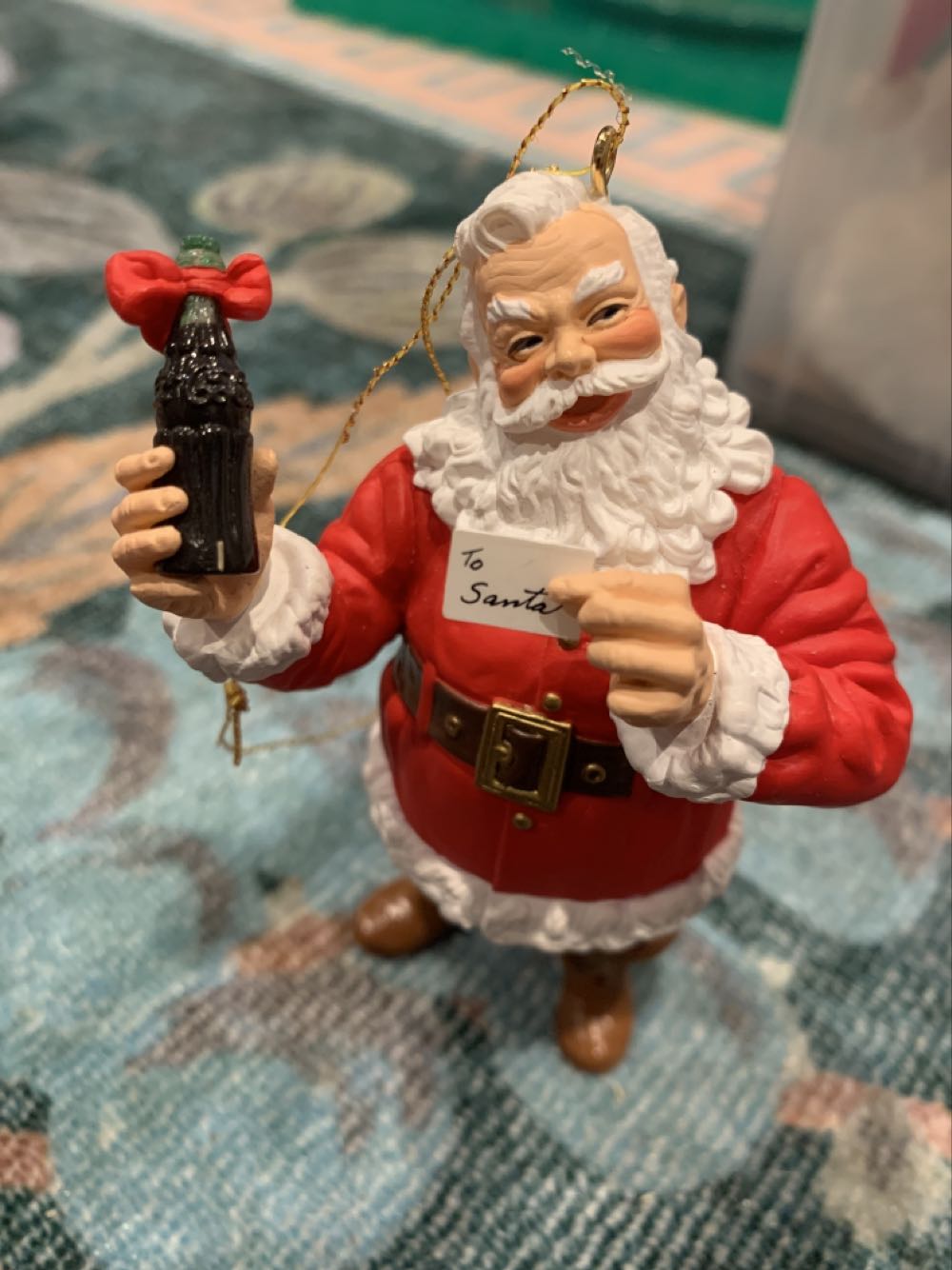 Coca Cola Santa with Letter  ornament collectible - Main Image 2