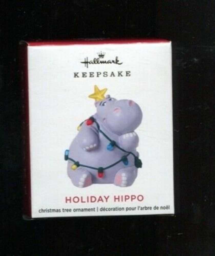 Holiday Hippo - Mini (Miniature) ornament collectible [Barcode 763795609338] - Main Image 2
