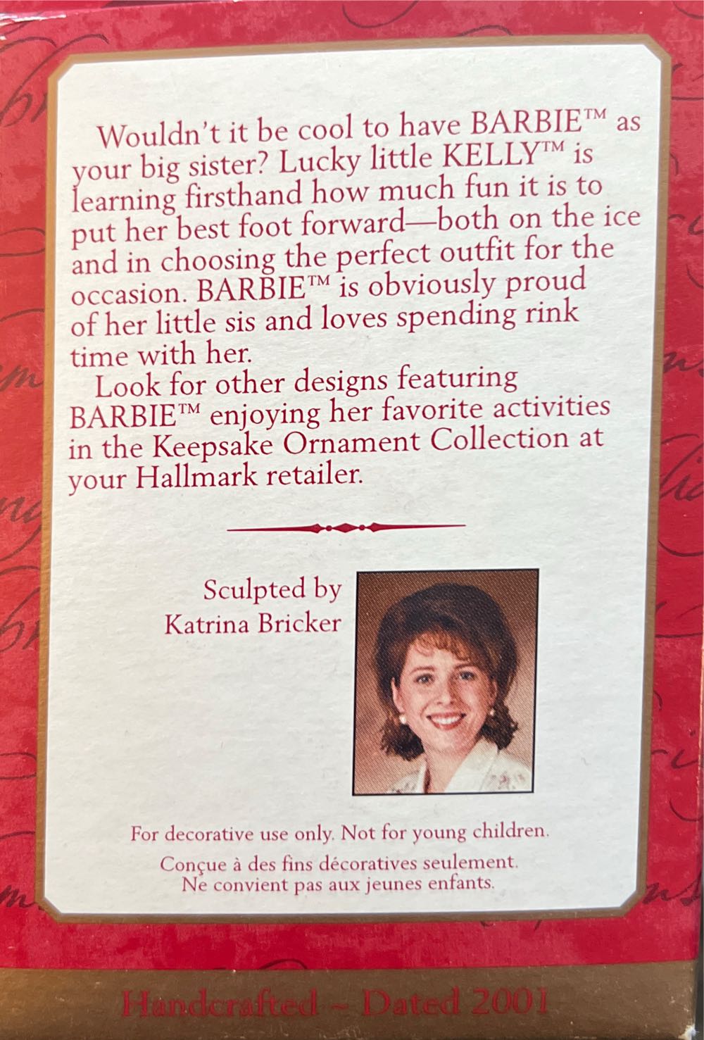 Barbie And Kelly On The Ice - Barbie (Baribe) ornament collectible [Barcode 015012641530] - Main Image 2