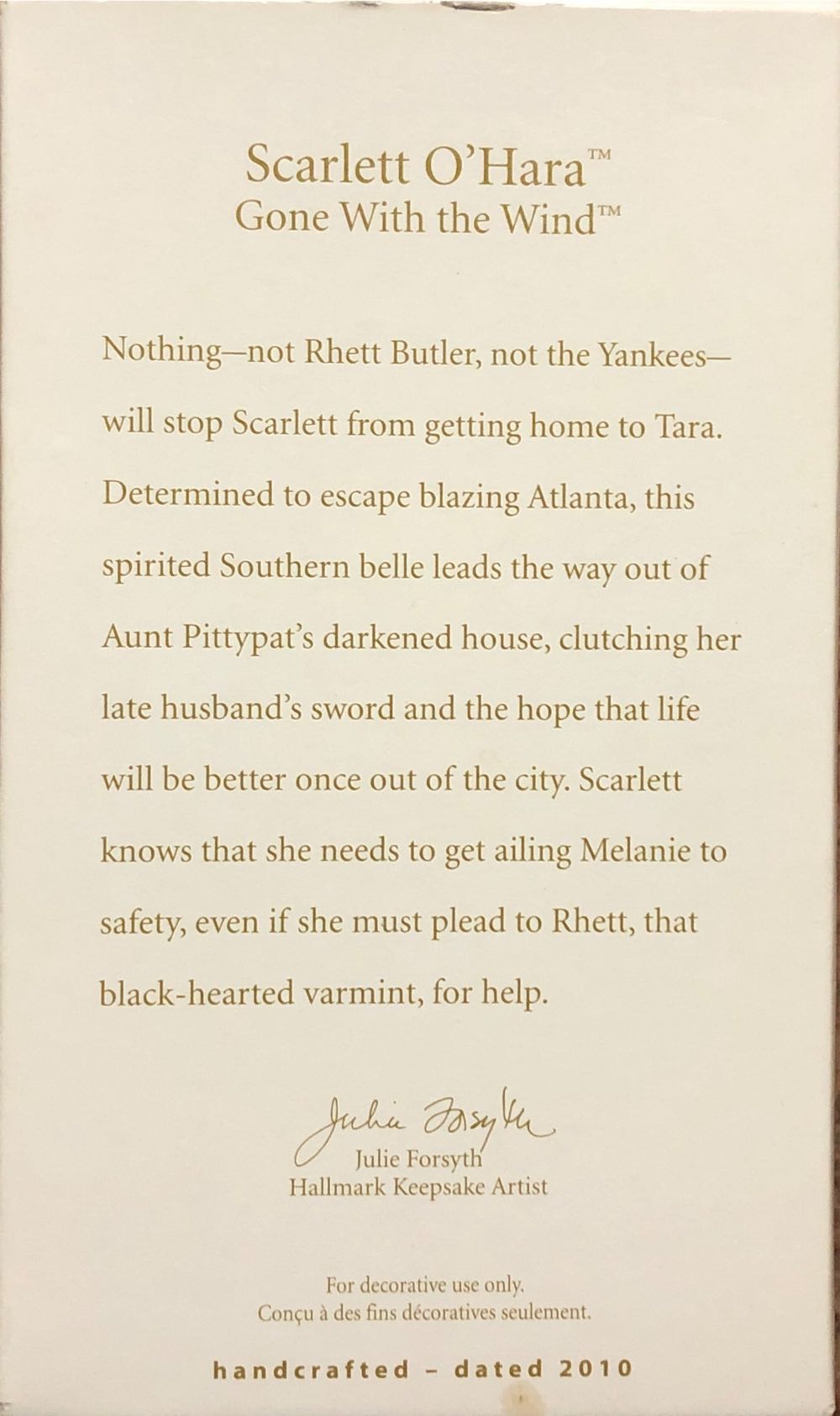 Gone With The Wind- Scarlett O’Hara 2010 - Gone With The Wind (Gone With The Wind) ornament collectible [Barcode 795902134433] - Main Image 2
