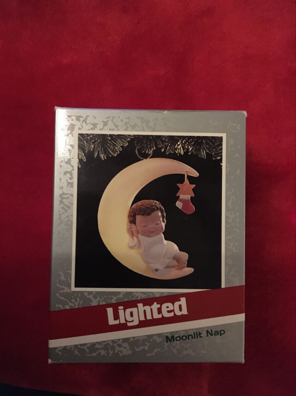 Clear Cylinder With Tinsel Inside And Green Top And Bottom