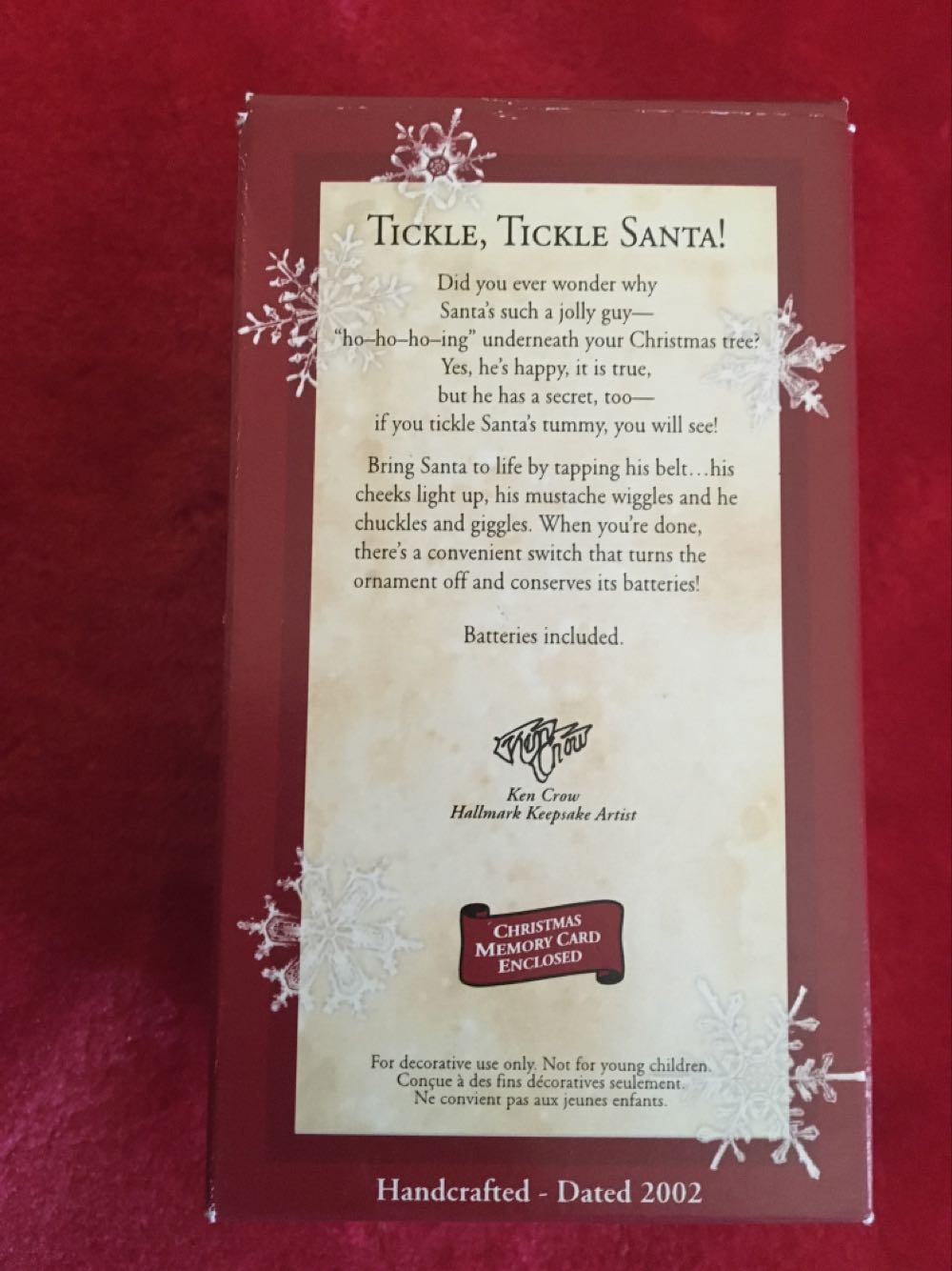 Tickle, Tickle Santa - Santa (Santa) ornament collectible [Barcode 015012686951] - Main Image 2