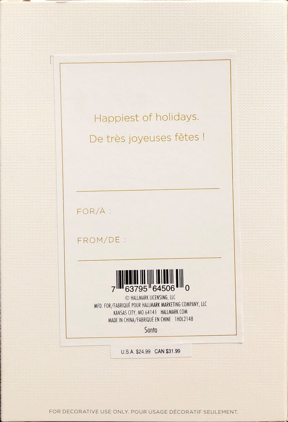 2020 Sparkly Santa Ornament - Hallmark Signature (Santas) ornament collectible [Barcode 763795645060] - Main Image 2