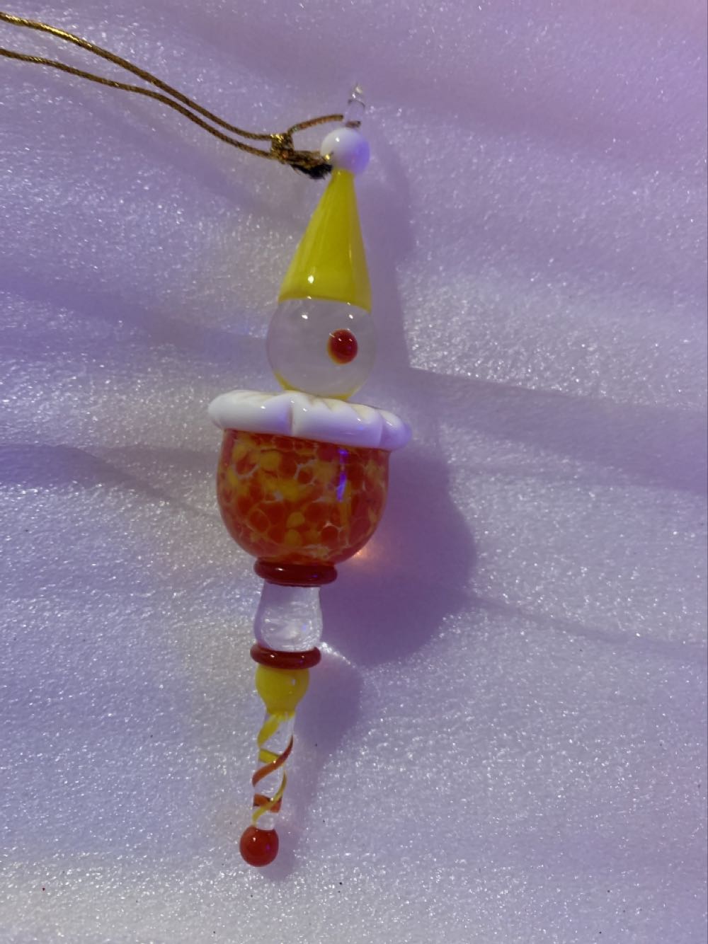 Medium Green And White Striped Ball With 3 Dimples