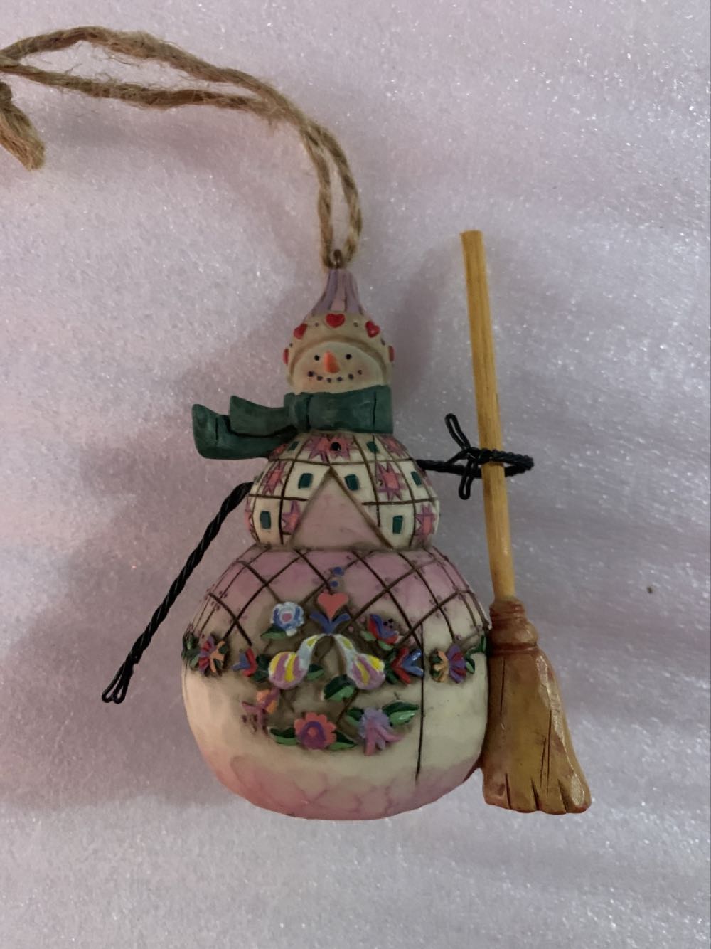 Snowman With Broom  ornament collectible - Main Image 1