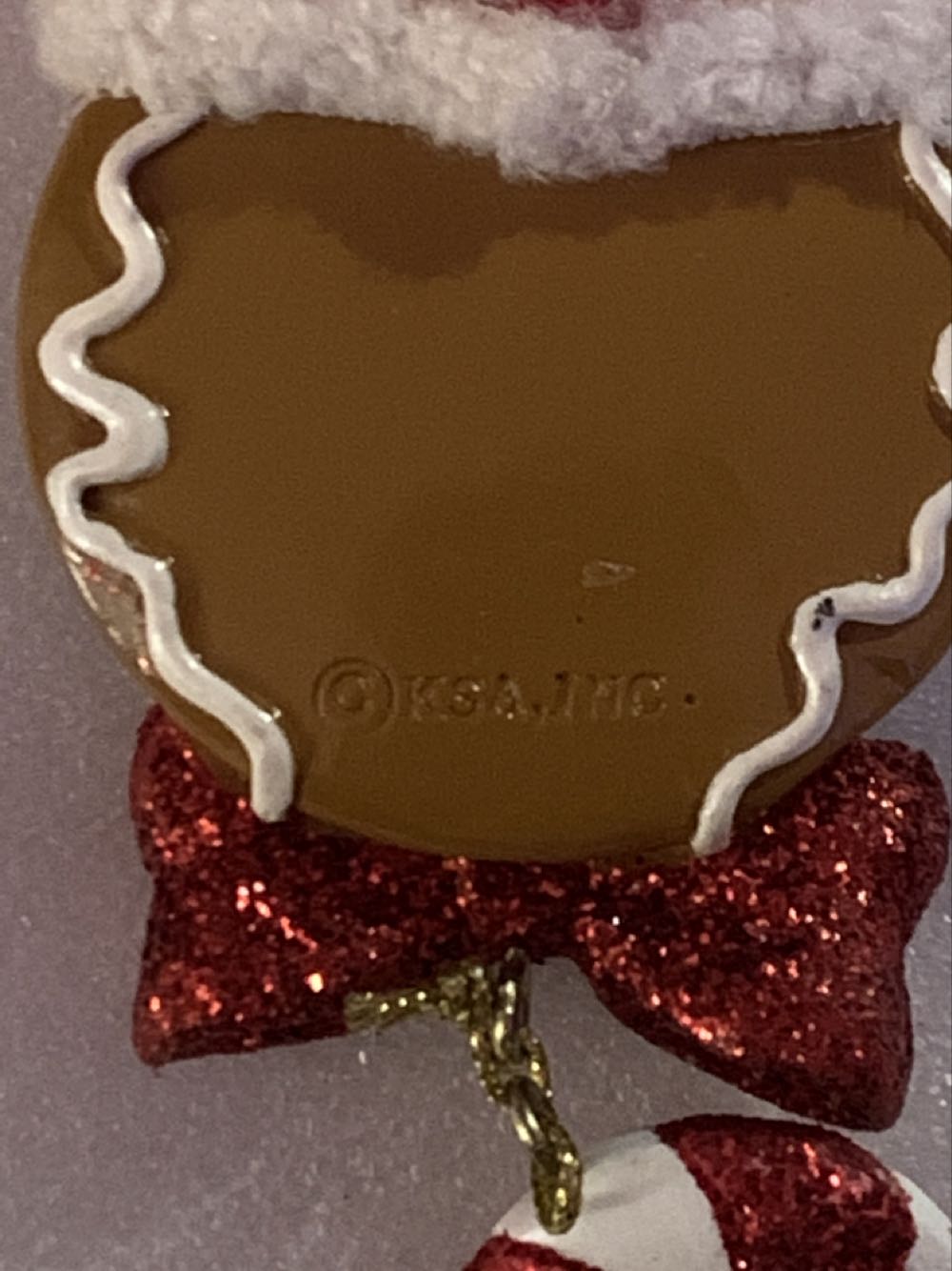 Gingerbread Man Head With Peppermint  ornament collectible - Main Image 2