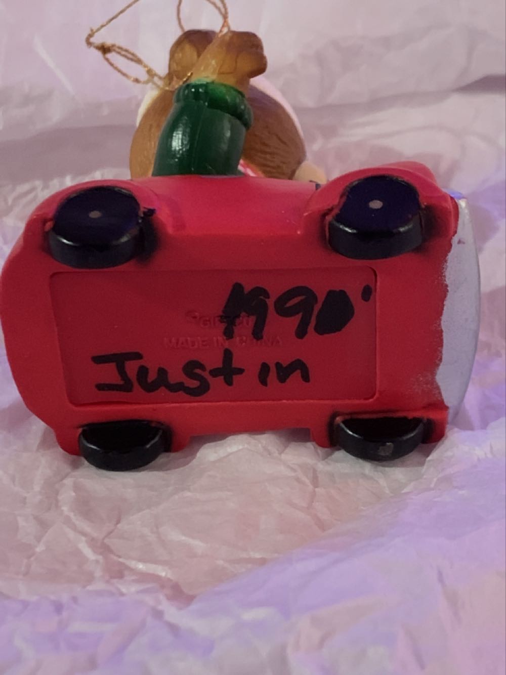 Bear In Red Car  ornament collectible - Main Image 2