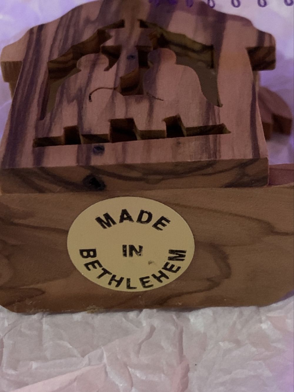 Wood Nativity  ornament collectible - Main Image 2