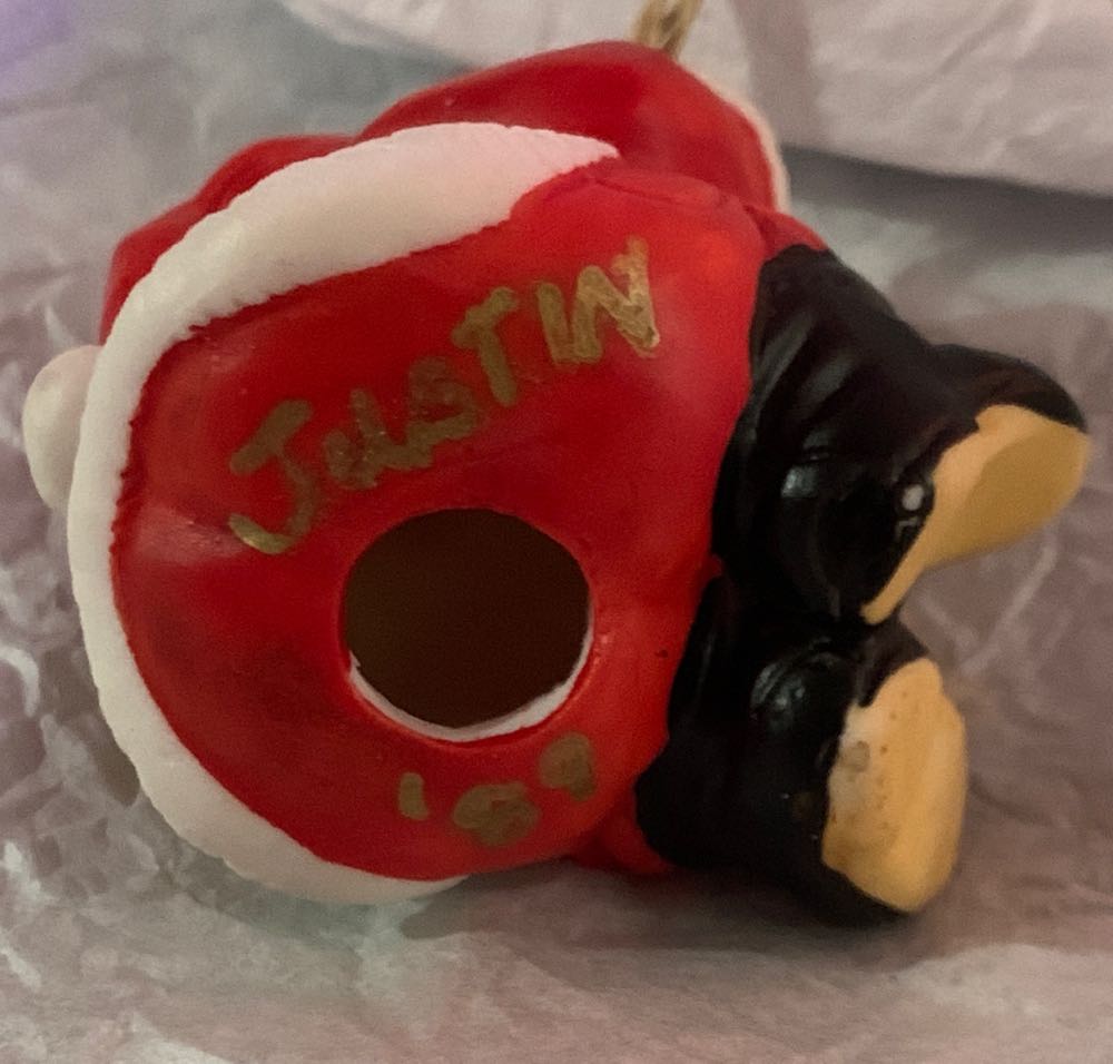 Santa Hanging On Rope  ornament collectible - Main Image 2