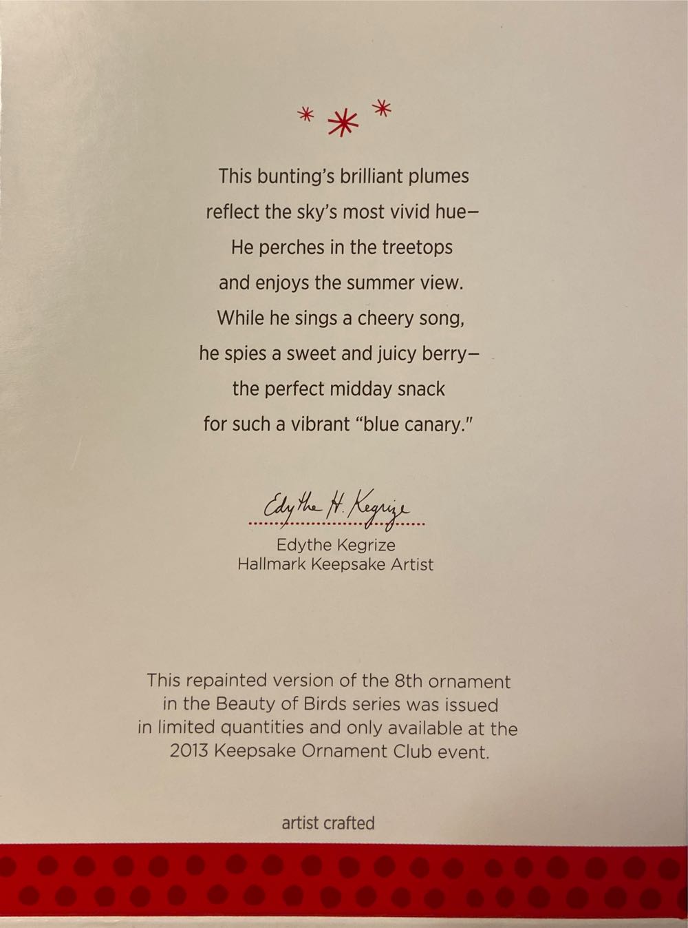 Indigo Bunting - The Beauty Of Birds (Event Exclusive Repaint) ornament collectible - Main Image 2