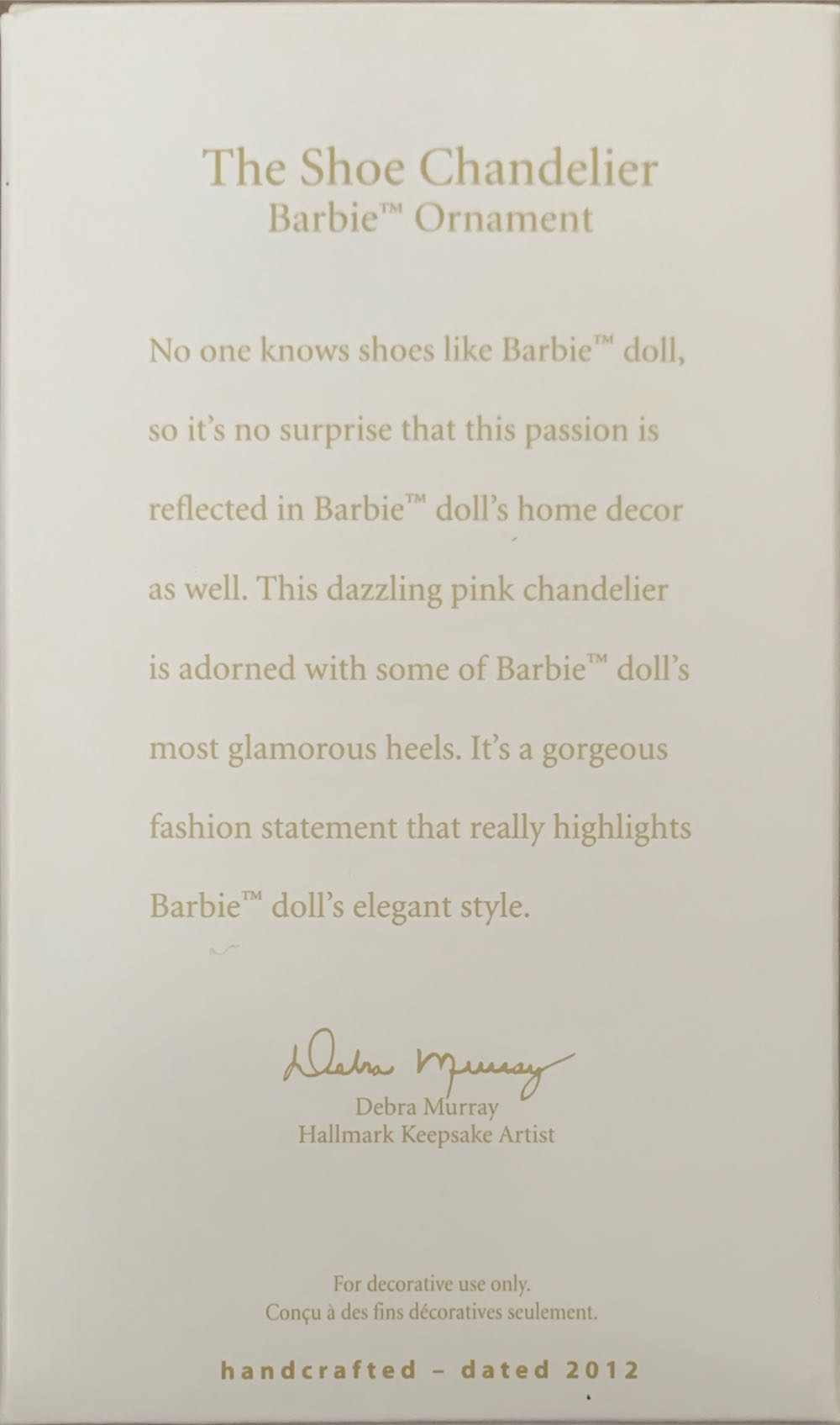 The Shoe Chandelier - Shoes (unofficial) (Barbie) ornament collectible [Barcode 795902263416] - Main Image 3