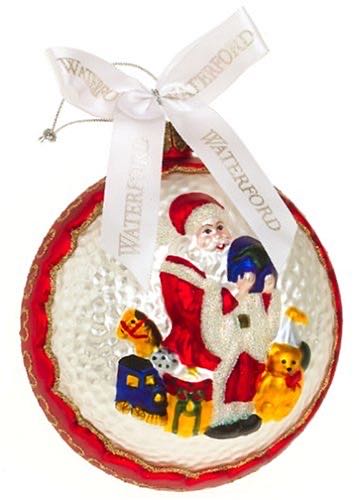 Waterford Holiday Heirlooms Santa With Globe Medallion Ornament  ornament collectible [Barcode 091571220751] - Main Image 1
