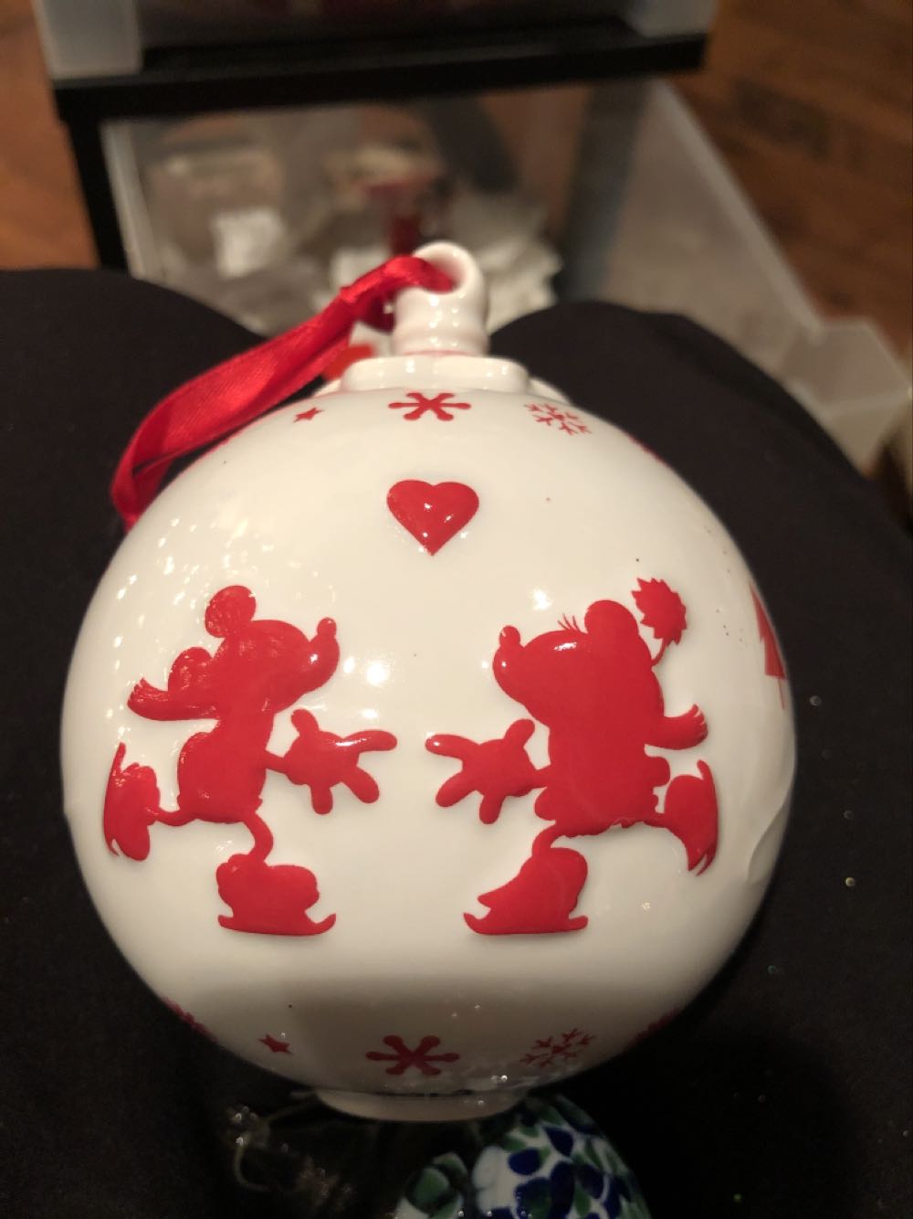 Disney world white and red ball  ornament collectible - Main Image 1