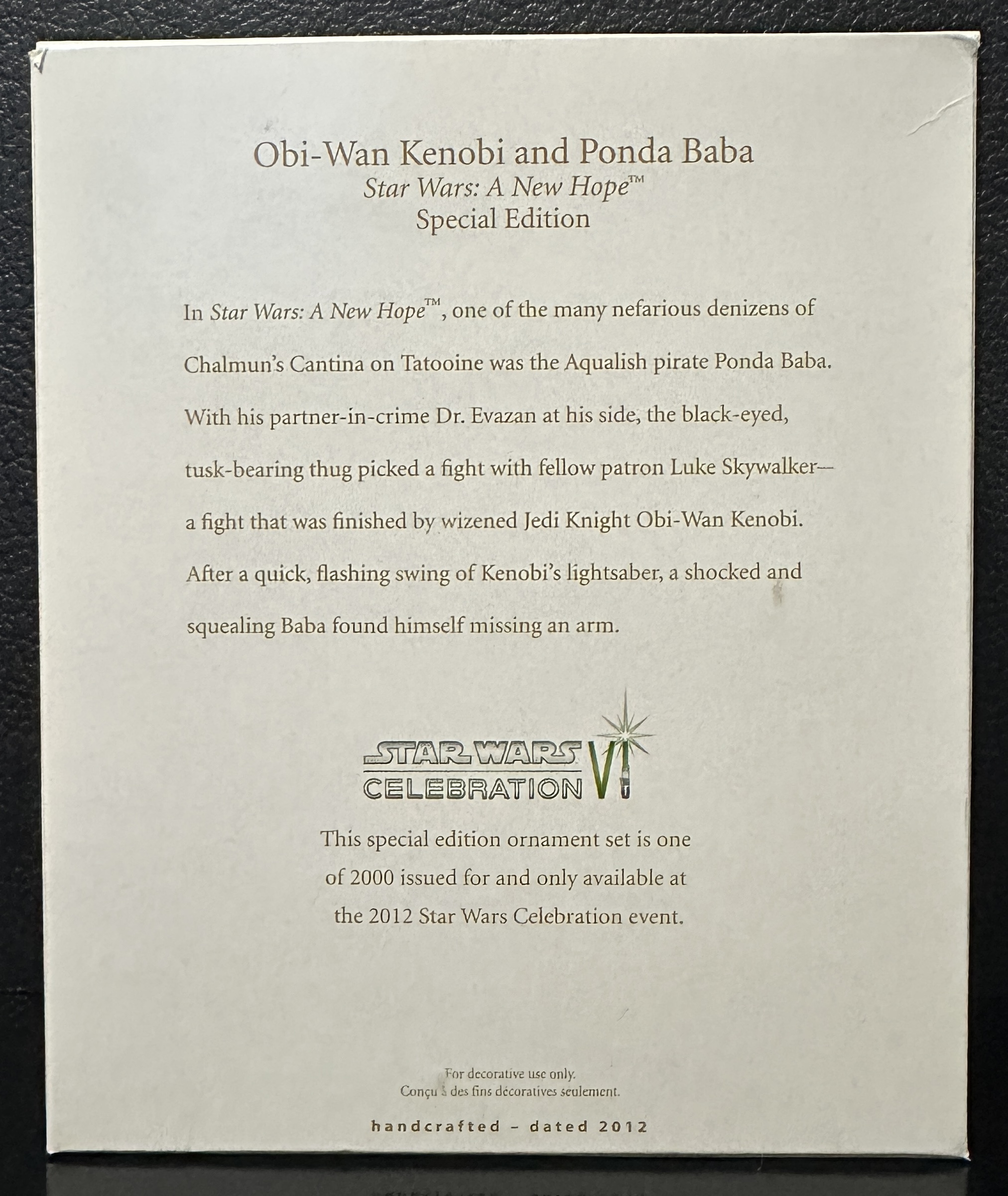 Obi-Wan Kenobi & Ponda Baba [SWC6] - Keepsake (Star Wars) ornament collectible - Main Image 2