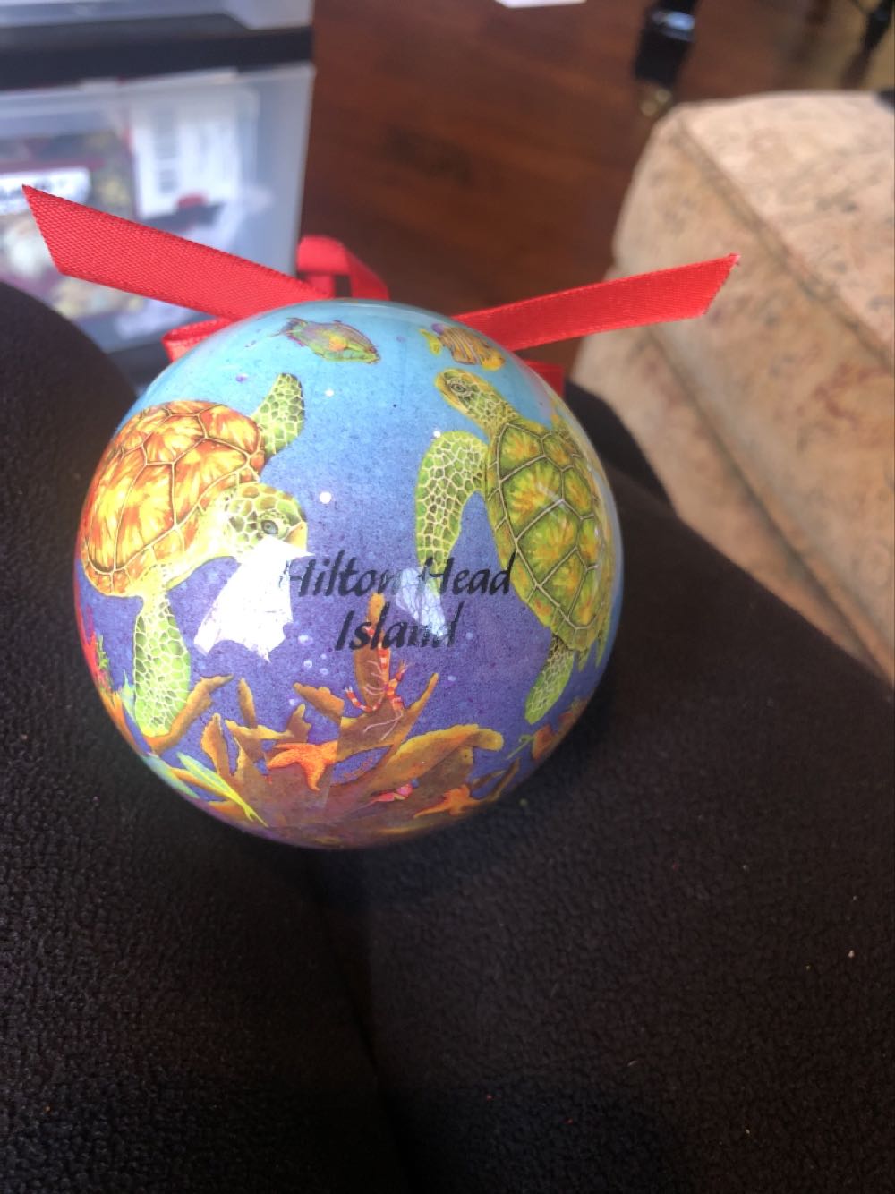 Hilton head Island turtle ball  ornament collectible - Main Image 1