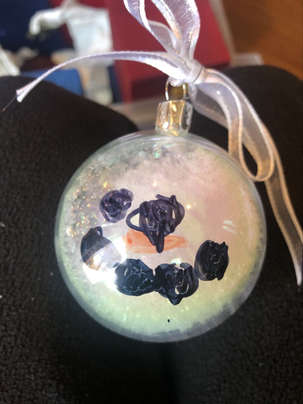 Snowman Homemade Ball  ornament collectible - Main Image 1