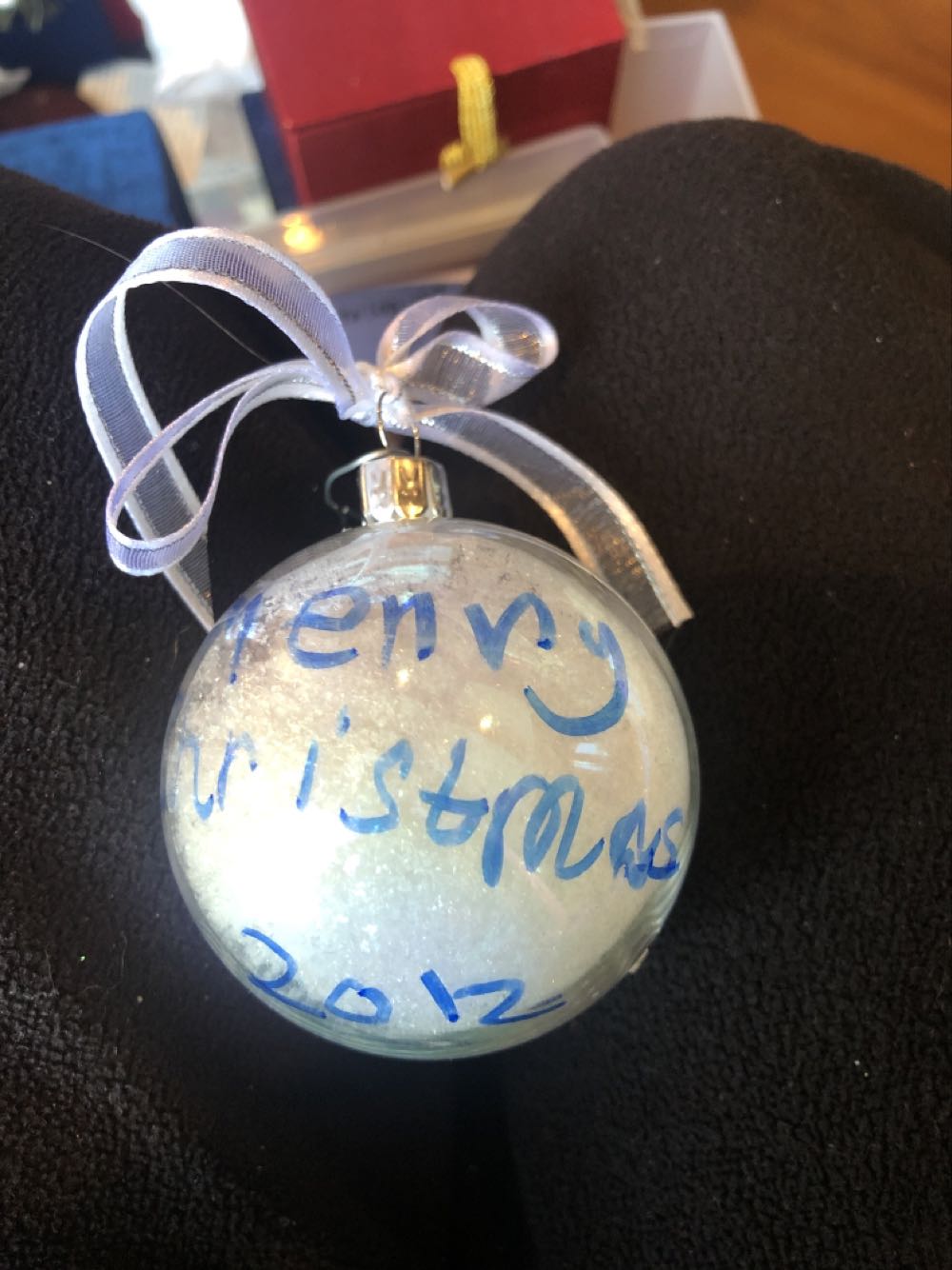 Snowman Homemade Ball  ornament collectible - Main Image 2