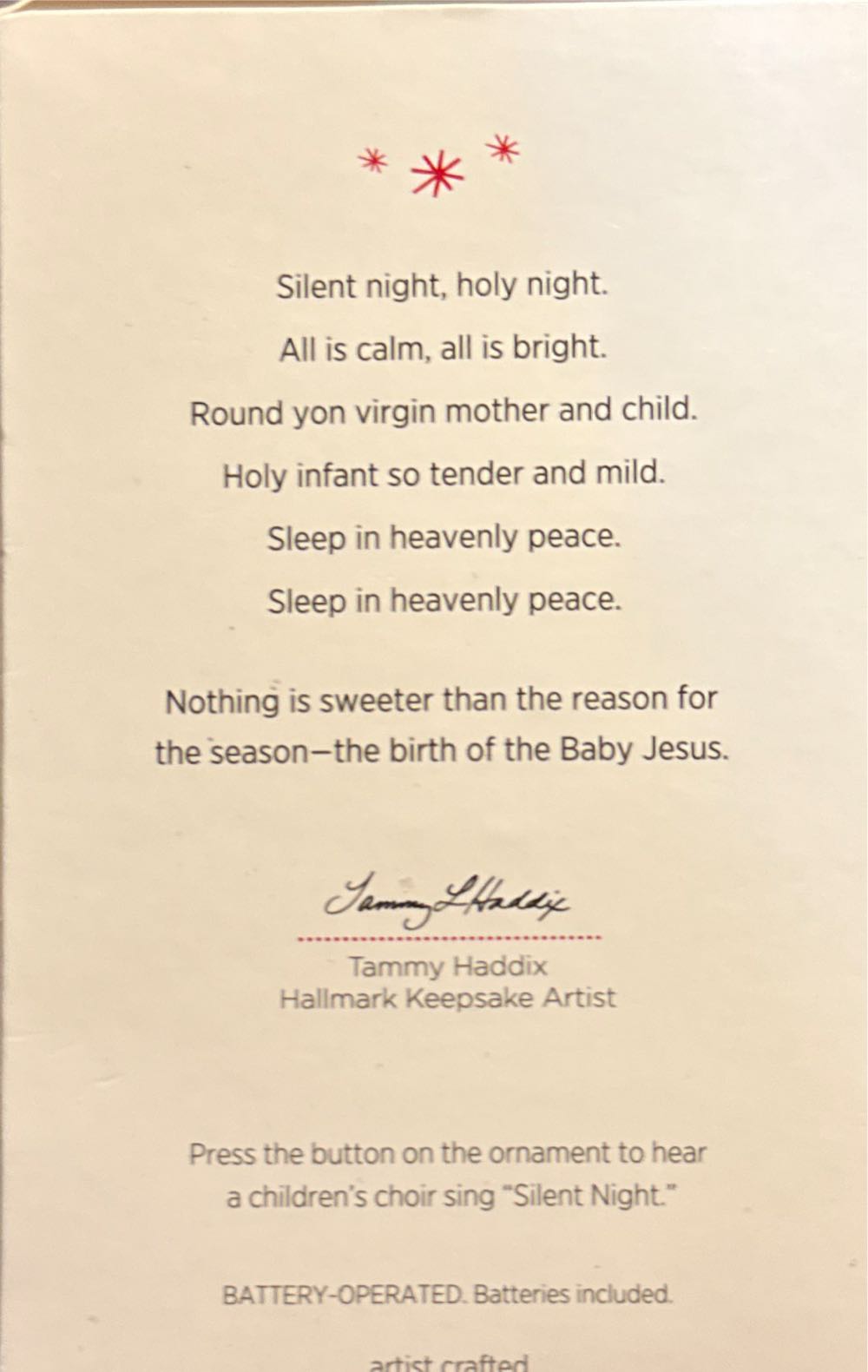 Nativity Silent Night Holy Night - Nativity (Magic - Sound) ornament collectible [Barcode 795902457921] - Main Image 3