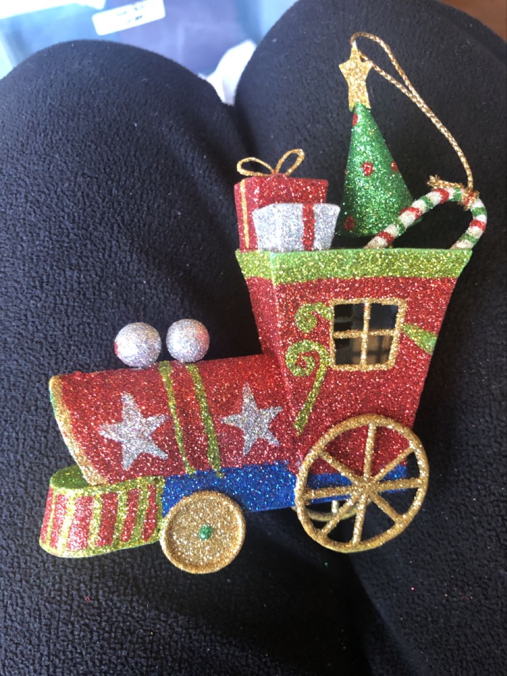 Train Metal With Glitter  ornament collectible - Main Image 1
