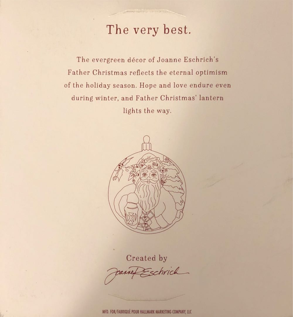 Evergreen Father Christmas - The Very Best (Father Christmas) ornament collectible [Barcode 763795123865] - Main Image 3