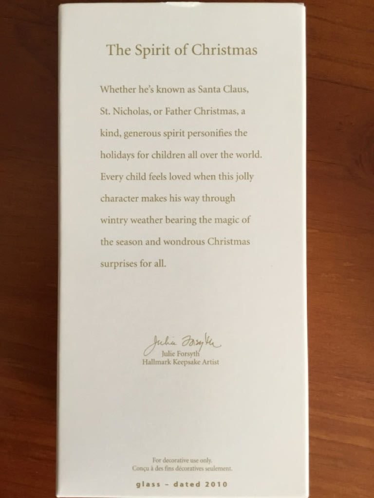 The Spirit Of Christmas - Santa (Santa) ornament collectible [Barcode 795902174262] - Main Image 2