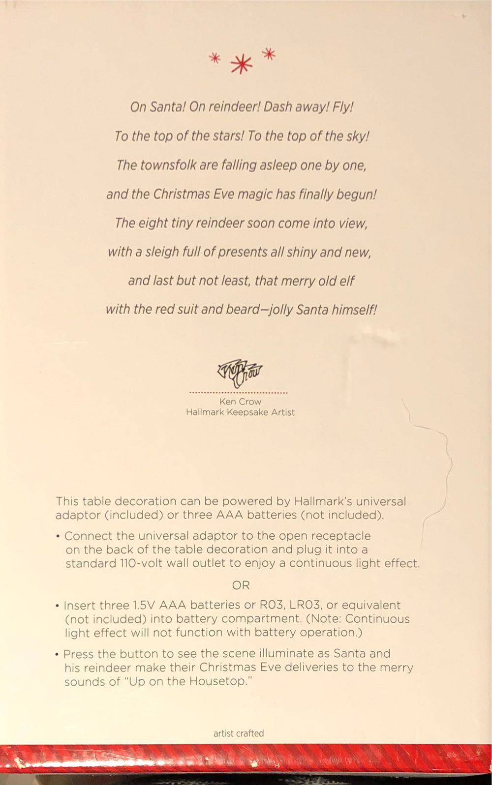 Merry Christmas To All Tabletop - Merry Christmas To All (Santa And Reindeer) ornament collectible [Barcode 795902424077] - Main Image 2